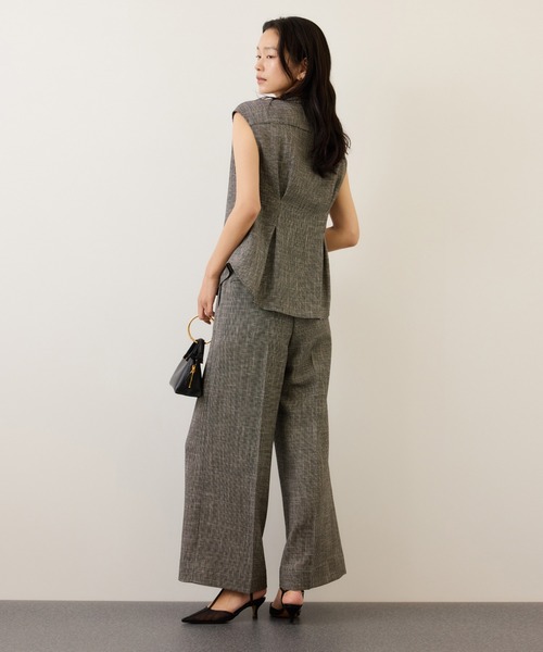 ROPE'（ロペ）の「カラミ織りワンタックワイドパンツ/セットアップ対応・イージーケア（その他パンツ・レディース・ブラック系その他/ネイビー・34/38/36）」の6枚目の写真