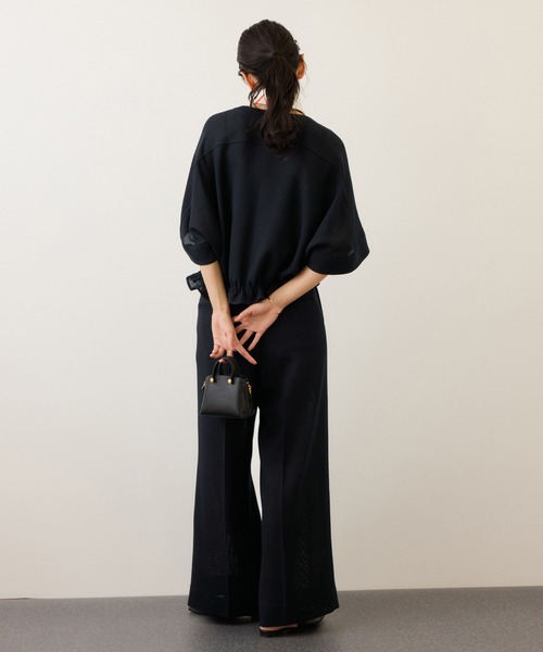 ROPE'（ロペ）の「カラミ織りワンタックワイドパンツ/セットアップ対応・イージーケア（その他パンツ・レディース・ブラック系その他/ネイビー・34/38/36）」の9枚目の写真