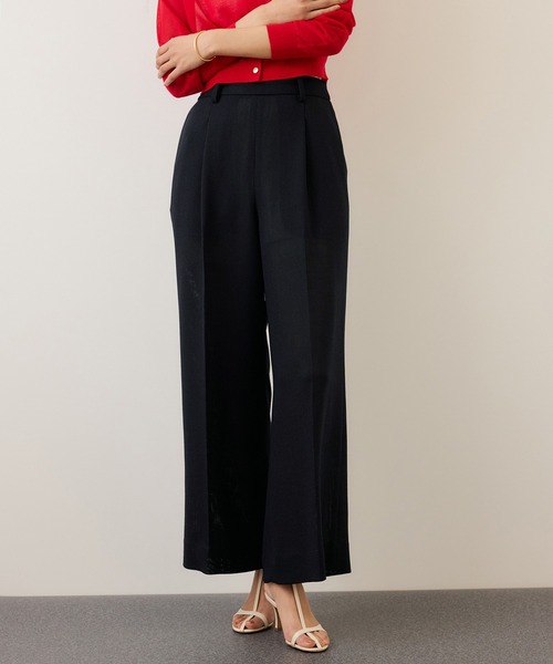 ROPE'（ロペ）の「カラミ織りワンタックワイドパンツ/セットアップ対応・イージーケア（その他パンツ・レディース・ブラック系その他/ネイビー・34/38/36）」の13枚目の写真