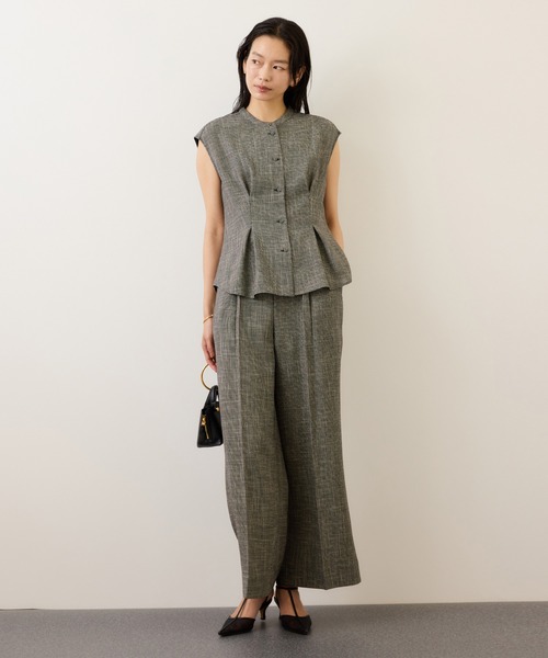 ROPE'（ロペ）の「カラミ織りワンタックワイドパンツ/セットアップ対応・イージーケア（その他パンツ・レディース・ブラック系その他/ネイビー・34/38/36）」の16枚目の写真