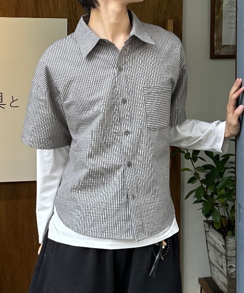 Seersucker Striped Shirt / シアサッカーストライプシャツ（シャツ