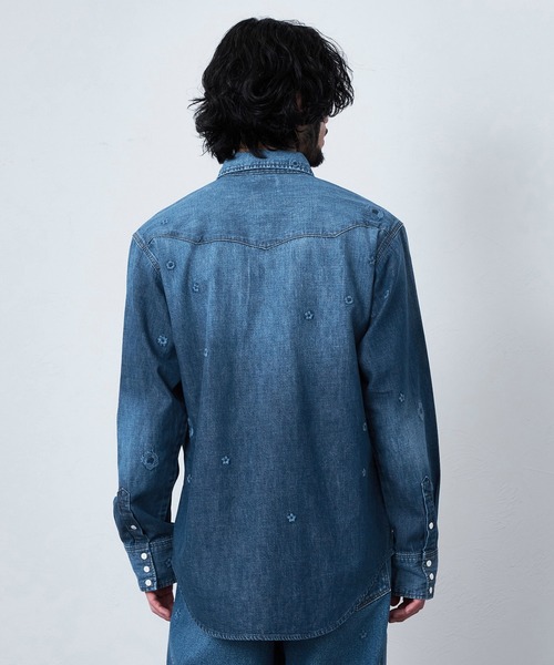 Lee(リー)の「Wrangler/ラングラー【US ORIGINAL】27MW ウエスタンデニムシャツ フラワーエンブロイダリー(シャツ/ブラウス・メンズ・ブルー・LARGE/MEDIUM/SMALL)」の6枚目の写真