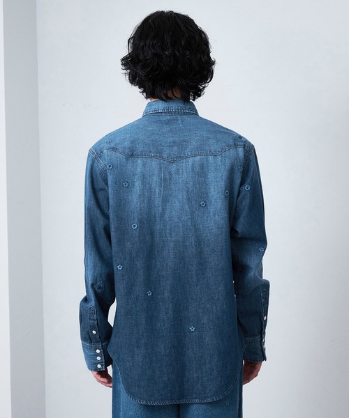Lee(リー)の「Wrangler/ラングラー【US ORIGINAL】27MW ウエスタンデニムシャツ フラワーエンブロイダリー(シャツ/ブラウス・メンズ・ブルー・LARGE/MEDIUM/SMALL)」の7枚目の写真