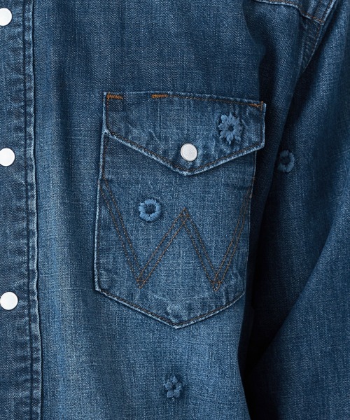 Lee(リー)の「Wrangler/ラングラー【US ORIGINAL】27MW ウエスタンデニムシャツ フラワーエンブロイダリー(シャツ/ブラウス・メンズ・ブルー・LARGE/MEDIUM/SMALL)」の10枚目の写真