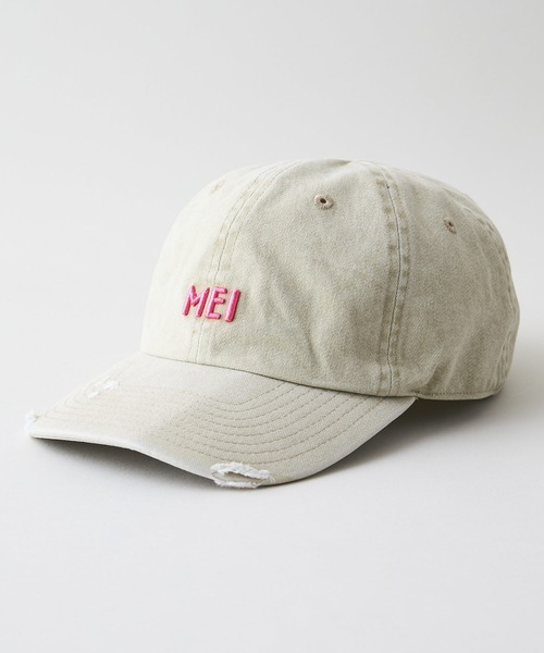 MEI(メイ)の「【MEI/メイ】ピグメントローキャップ ウォッシュ加工 ダメージ加工(キャップ・メンズ・ライトパープル/ホワイト/ブラック/ベージュ/ブルー・FREE)」の3枚目の写真