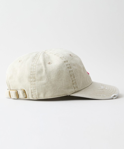 MEI(メイ)の「【MEI/メイ】ピグメントローキャップ ウォッシュ加工 ダメージ加工(キャップ・メンズ・ライトパープル/ホワイト/ブラック/ベージュ/ブルー・FREE)」の10枚目の写真