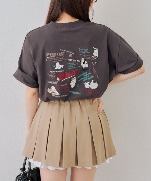 Another Branch olive des olive（アナザーブランチオリーブデオリーブ）の「【人気シリーズ！】オバケ刺繍Tシャツ（Tシャツ/カットソー・レディース・オートミール/スミクロ/サックスブルー/オフホワイト・FREE）」の14枚目の写真