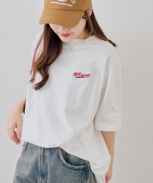 Another Branch olive des olive（アナザーブランチオリーブデオリーブ）の「【人気シリーズ！】オバケ刺繍Tシャツ（Tシャツ/カットソー・レディース・オートミール/スミクロ/サックスブルー/オフホワイト・FREE）」の5枚目の写真