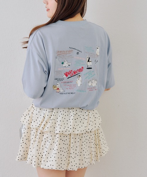 Another Branch olive des olive（アナザーブランチオリーブデオリーブ）の「【人気シリーズ！】オバケ刺繍Tシャツ（Tシャツ/カットソー・レディース・オートミール/スミクロ/サックスブルー/オフホワイト・FREE）」の20枚目の写真