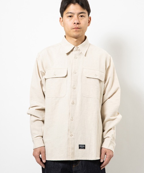 430（フォーサーティ）の「ms6482- L-S HEMP UTILITY SHIRT ミリタリーシャツ(26-080)（シャツ/ブラウス・メンズ・カーキ/ブラック/ベージュ・3/2/1/0）」の9枚目の写真
