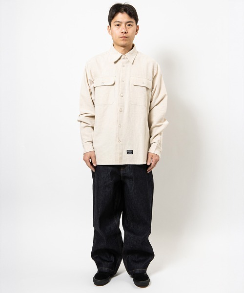 430（フォーサーティ）の「ms6482- L-S HEMP UTILITY SHIRT ミリタリーシャツ(26-080)（シャツ/ブラウス・メンズ・カーキ/ブラック/ベージュ・3/2/1/0）」の12枚目の写真