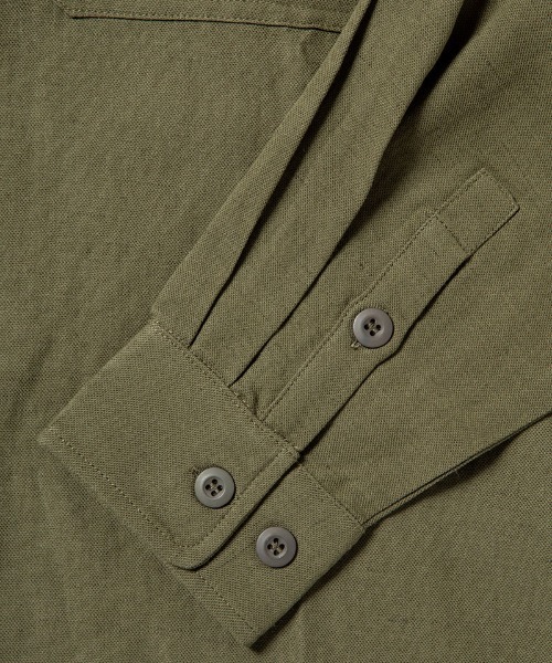 430（フォーサーティ）の「ms6482- L-S HEMP UTILITY SHIRT ミリタリーシャツ(26-080)（シャツ/ブラウス・メンズ・カーキ/ブラック/ベージュ・3/2/1/0）」の22枚目の写真