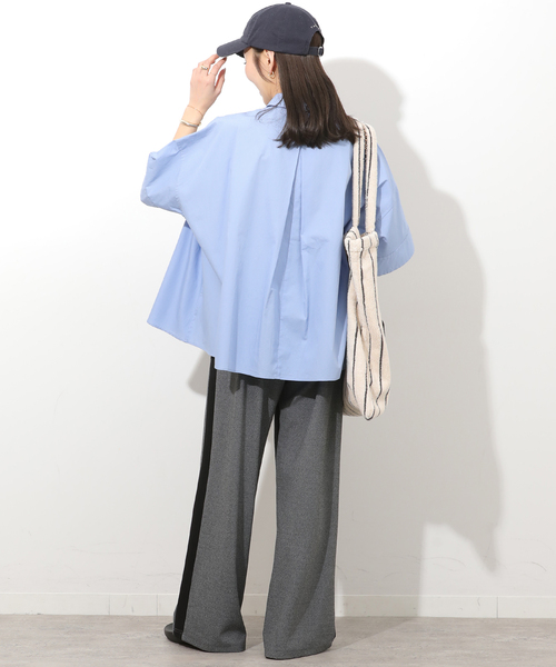 JOURNAL STANDARD relume（ジャーナルスタンダード　レリューム）の「コットンブロード Aラインシャツ（シャツ/ブラウス・レディース・イエロー/ブルー系その他/ホワイト・FREE）」の15枚目の写真