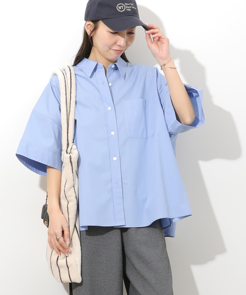 JOURNAL STANDARD relume（ジャーナルスタンダード　レリューム）の「コットンブロード Aラインシャツ（シャツ/ブラウス・レディース・イエロー/ブルー系その他/ホワイト・FREE）」の17枚目の写真