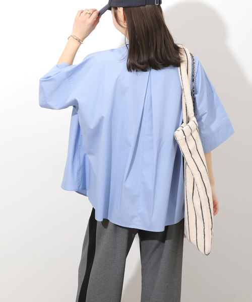 JOURNAL STANDARD relume（ジャーナルスタンダード　レリューム）の「コットンブロード Aラインシャツ（シャツ/ブラウス・レディース・イエロー/ブルー系その他/ホワイト・FREE）」の19枚目の写真