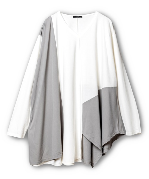OSMOSIS(オズモーシス)の「アシンメトリー切替フレアープルオーバー(Tシャツ/カットソー・レディース・ブラック/ホワイト/チャコール・ONE SIZE)」の16枚目の写真