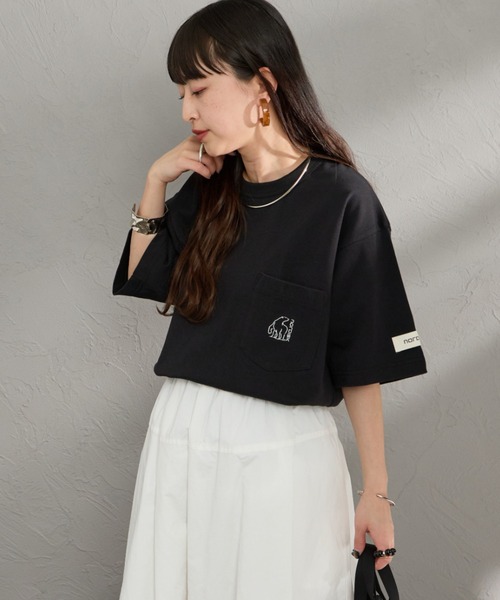 NORDISK（ノルディスク）の「[NORDISK/ノルディスク] 別注 ワンポイント刺繍 ポケットTシャツ（Tシャツ/カットソー・レディース・チャコールグレー/ブラック/ホワイト・XL/L/M/S）」の2枚目の写真