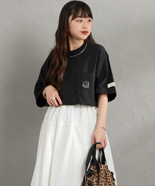 NORDISK（ノルディスク）の「[NORDISK/ノルディスク] 別注 ワンポイント刺繍 ポケットTシャツ（Tシャツ/カットソー・レディース・チャコールグレー/ブラック/ホワイト・XL/L/M/S）」の4枚目の写真