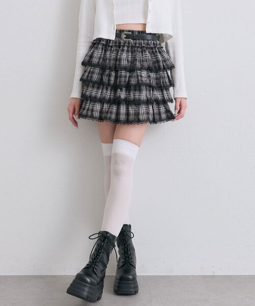 OLIVE des OLIVE(オリーブデオリーブ)の「フリフリティアードスカート(スカート・レディース・オフホワイト/グレー/ブラック/ホワイト・FREE)」の20枚目の写真