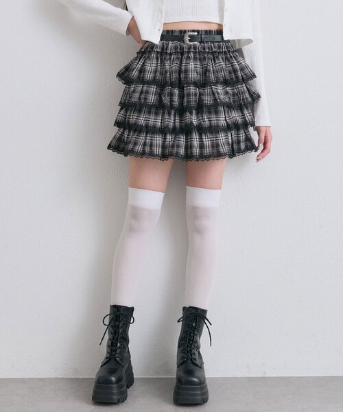 OLIVE des OLIVE(オリーブデオリーブ)の「フリフリティアードスカート(スカート・レディース・オフホワイト/グレー/ブラック/ホワイト・FREE)」の21枚目の写真