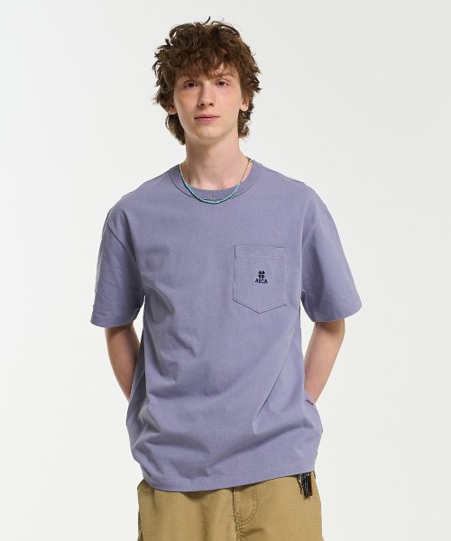 AECA(エイカ)の「EVERYDAY AECA CLOVER POCKET TEE-PURPLE(Tシャツ/カットソー・レディース・その他・M/L/XL)」の1枚目の写真