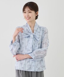 ボウタイ長袖ブラウス