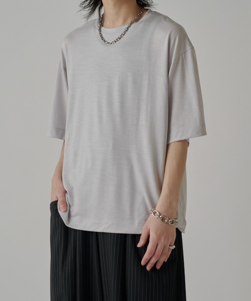 Lui's（ルイス）の「ウールプレーティングルーズフィットTシャツ（Tシャツ/カットソー・メンズ・チャコールグレー/ライトグレー/ブラウン/ブラック・S/M）」の22枚目の写真