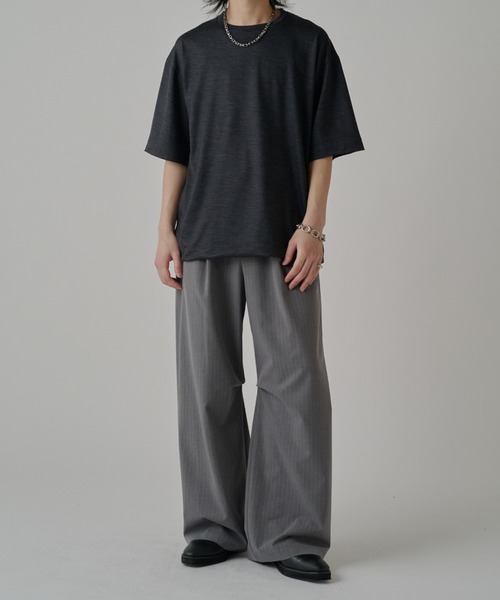 Lui's（ルイス）の「ウールプレーティングルーズフィットTシャツ（Tシャツ/カットソー・メンズ・チャコールグレー/ライトグレー/ブラウン/ブラック・S/M）」の19枚目の写真