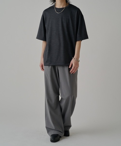 Lui's（ルイス）の「ウールプレーティングルーズフィットTシャツ（Tシャツ/カットソー・メンズ・チャコールグレー/ライトグレー/ブラウン/ブラック・S/M）」の20枚目の写真