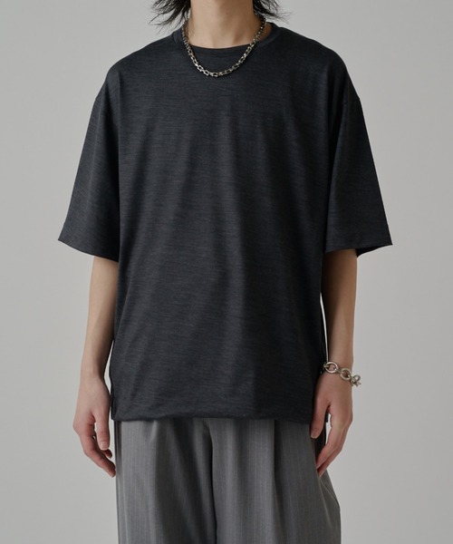 Lui's（ルイス）の「ウールプレーティングルーズフィットTシャツ（Tシャツ/カットソー・メンズ・チャコールグレー/ライトグレー/ブラウン/ブラック・S/M）」の15枚目の写真