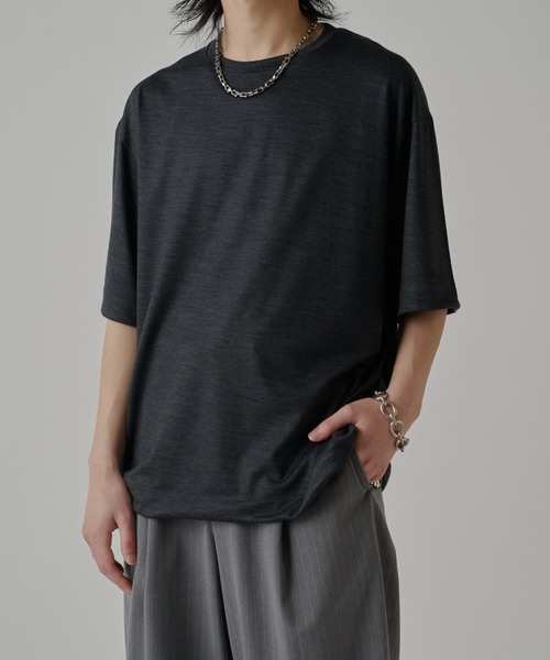 Lui's（ルイス）の「ウールプレーティングルーズフィットTシャツ（Tシャツ/カットソー・メンズ・チャコールグレー/ライトグレー/ブラウン/ブラック・S/M）」の16枚目の写真