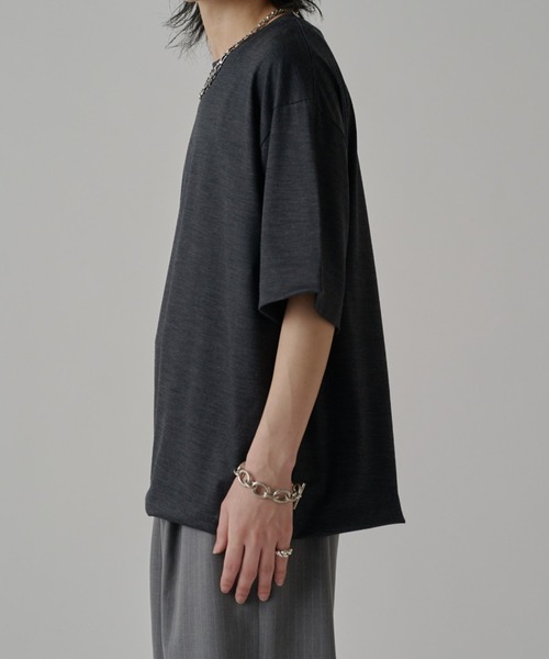 Lui's（ルイス）の「ウールプレーティングルーズフィットTシャツ（Tシャツ/カットソー・メンズ・チャコールグレー/ライトグレー/ブラウン/ブラック・S/M）」の17枚目の写真