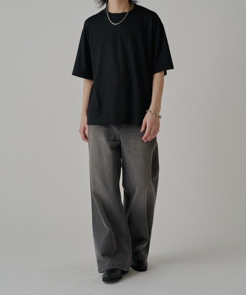 Lui's（ルイス）の「ウールプレーティングルーズフィットTシャツ（Tシャツ/カットソー・メンズ・チャコールグレー/ライトグレー/ブラウン/ブラック・S/M）」の14枚目の写真
