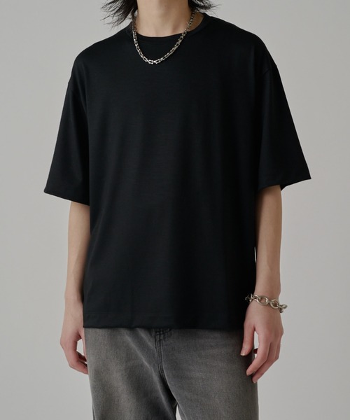 Lui's（ルイス）の「ウールプレーティングルーズフィットTシャツ（Tシャツ/カットソー・メンズ・チャコールグレー/ライトグレー/ブラウン/ブラック・S/M）」の9枚目の写真