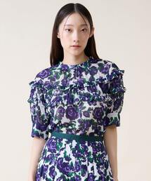 Tiara | オールドローズプリントヨークフリルブラウス(シャツ/ブラウス)