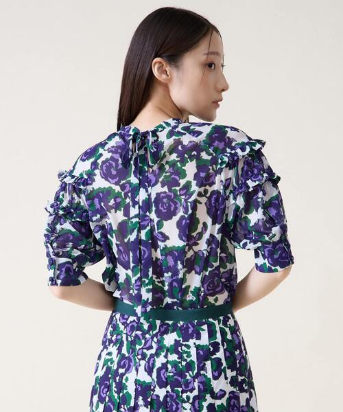 Tiara（ティアラ）の「オールドローズプリントヨークフリルブラウス（シャツ/ブラウス・レディース・オフホワイト/ブラウン・FREE）」の9枚目の写真