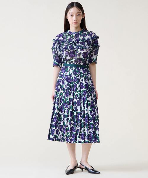 Tiara（ティアラ）の「オールドローズプリントヨークフリルブラウス（シャツ/ブラウス・レディース・オフホワイト/ブラウン・FREE）」の7枚目の写真