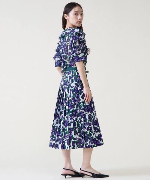 Tiara（ティアラ）の「オールドローズプリントヨークフリルブラウス（シャツ/ブラウス・レディース・オフホワイト/ブラウン・FREE）」の5枚目の写真