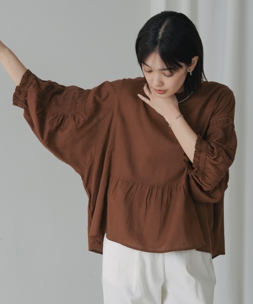 Bou Jeloud(ブージュルード)の「モスコットンエンブロイダリーブラウス(シャツ/ブラウス・レディース・ブラック/イエロー/ブラウン・MEDIUM)」の19枚目の写真