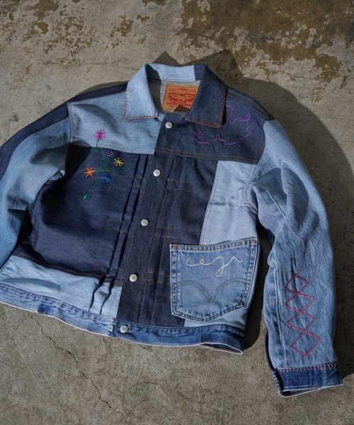 THRIFTY LOOK / スリフティールック EMBROIDERY LEVIS PLEATS JACKET