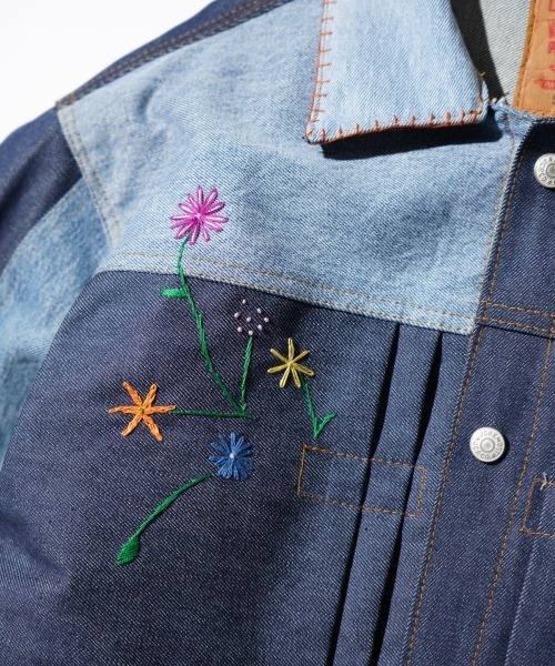THRIFTY LOOK / スリフティールック EMBROIDERY LEVIS PLEATS JACKET