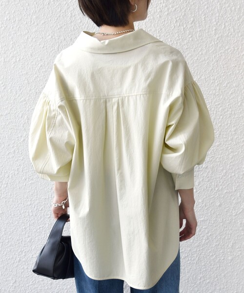 手洗い可能〉無地 / ストライプ サイド スリット スキッパー コットン