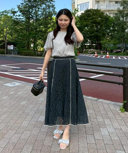 couture brooch(クチュールブローチ)の「【洗える】袖レース テレコトップス(Tシャツ/カットソー・レディース・ライトグリーン/オフホワイト/ベビーピンク/ブラック/ボルドー/サックスブルー・36/42/38/40)」の22枚目の写真