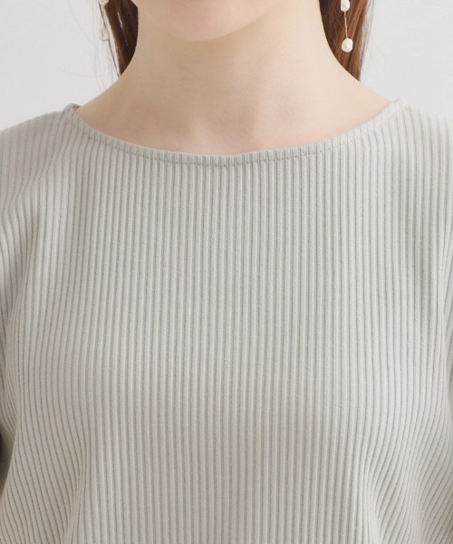 couture brooch(クチュールブローチ)の「【洗える】袖レース テレコトップス(Tシャツ/カットソー・レディース・ライトグリーン/オフホワイト/ベビーピンク/ブラック/ボルドー/サックスブルー・36/42/38/40)」の9枚目の写真