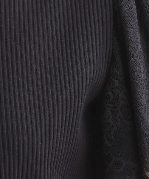 couture brooch(クチュールブローチ)の「【洗える】袖レース テレコトップス(Tシャツ/カットソー・レディース・ライトグリーン/オフホワイト/ベビーピンク/ブラック/ボルドー/サックスブルー・36/42/38/40)」の15枚目の写真