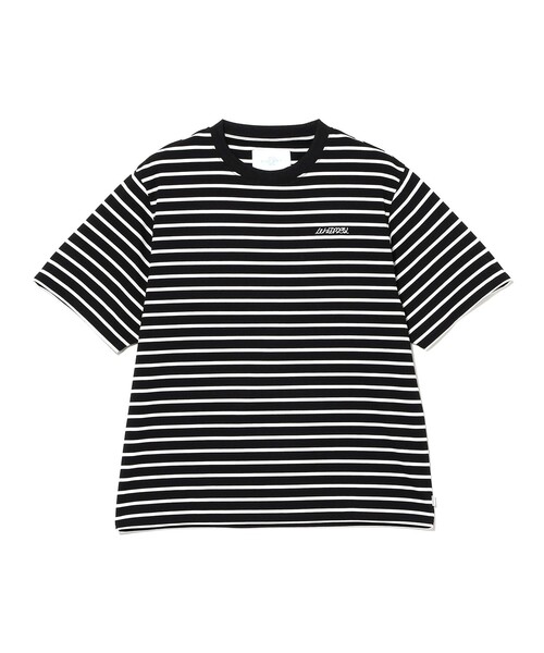 Whimsy(ウィムジー)の「WHIMSY SOCKS / RAYON BORDER TEE(Tシャツ/カットソー・メンズ・ブラック/ブルー・XL/L/M)」の1枚目の写真