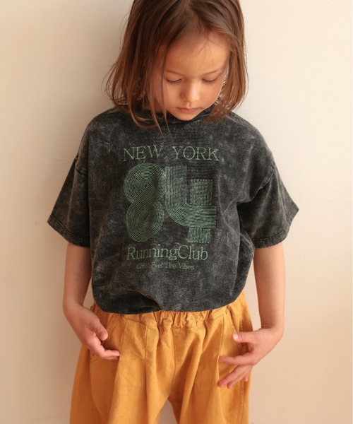 Ocean&Ground(オーシャン&グラウンド)の「Jr.ケミカルウォッシュロゴTシャツ(Tシャツ/カットソー・キッズ・グリーン/オフホワイト・150/160)」の6枚目の写真