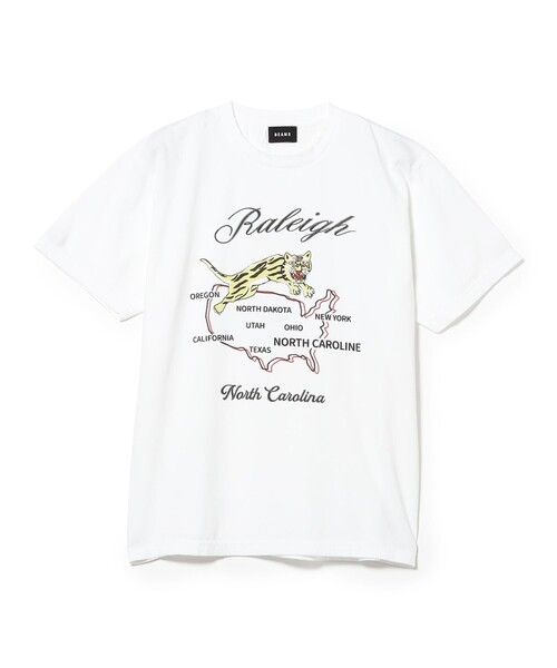 BEAMS T(ビームスティー)の「BEAMS / Embroidery like print Souvenir T-shirt(Tシャツ/カットソー・メンズ・ブラック/ホワイト・M/XL/S/L)」の1枚目の写真