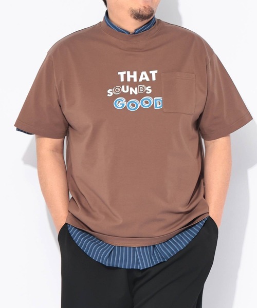 B&T CLUB(ビーティークラブ)の「Tシャツ 半袖 メンズ 大きいサイズ プリント クルーネック ヒヤテック USAコットン 胸ポケット B&T CLUB (ビーアンドティークラブ)(Tシャツ/カットソー・メンズ・ブラック/ネイビー/ブラウン/カーキ・X2(4L~5L)/X1(3L~4L)/X4(8L~9L)/X3(6L~7L))」の3枚目の写真