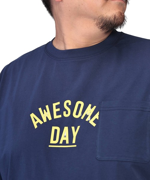 B&T CLUB(ビーティークラブ)の「Tシャツ 半袖 メンズ 大きいサイズ プリント クルーネック ヒヤテック USAコットン 胸ポケット B&T CLUB (ビーアンドティークラブ)(Tシャツ/カットソー・メンズ・ブラック/ネイビー/ブラウン/カーキ・X2(4L~5L)/X1(3L~4L)/X4(8L~9L)/X3(6L~7L))」の12枚目の写真